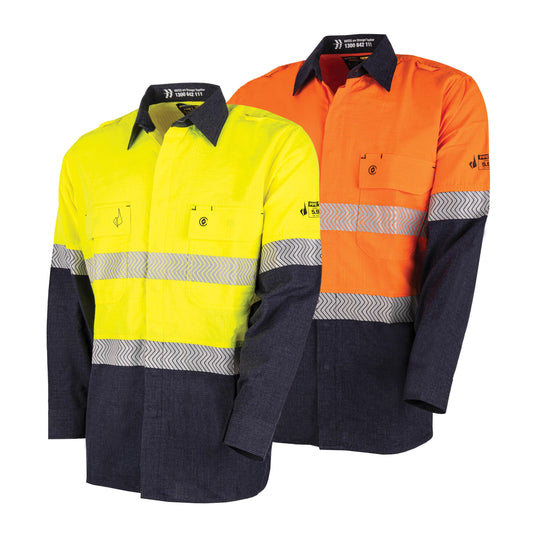 Lightweight PPE1 Two Tone FR Shirt With Segmented FR Reflective Tape BW2505T1