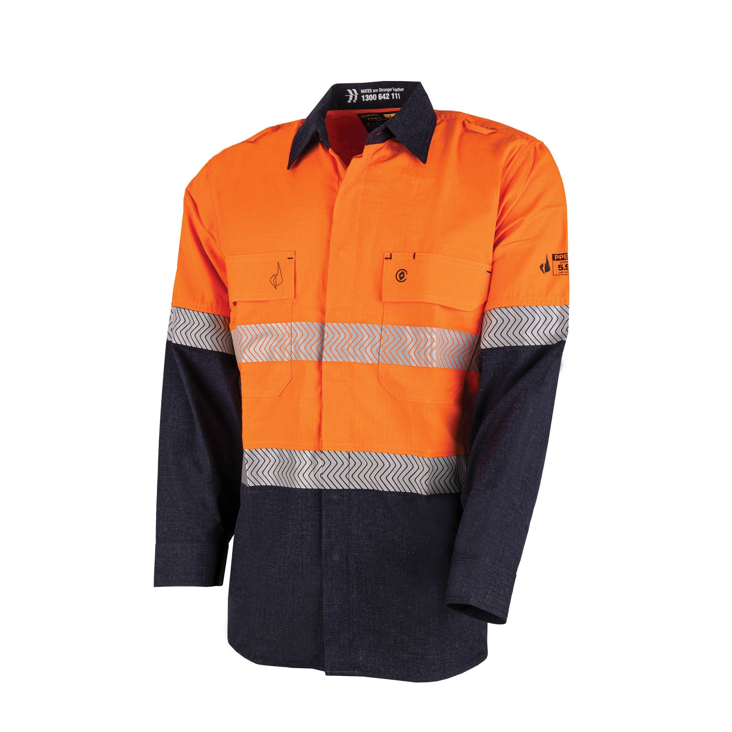 Lightweight PPE1 Two Tone FR Shirt With Segmented FR Reflective Tape BW2505T1