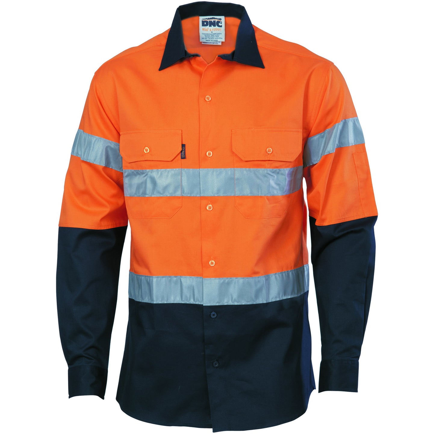 HIVIS TWO TONE DRILL SHIRTS WITH CSR R/TAPE - LONG SLEEVE 3536