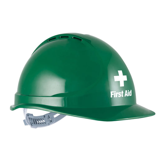 HPFPRGTE03FA GTE3 First Aid Essential Type 1 ABS Vented Hard Hat With Slide Lock Harness