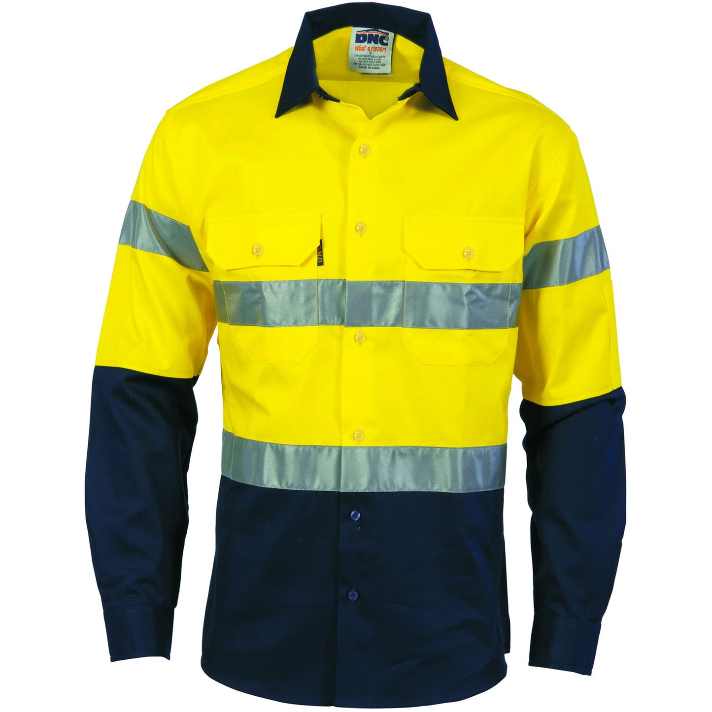 HIVIS TWO TONE DRILL SHIRTS WITH CSR R/TAPE - LONG SLEEVE 3536